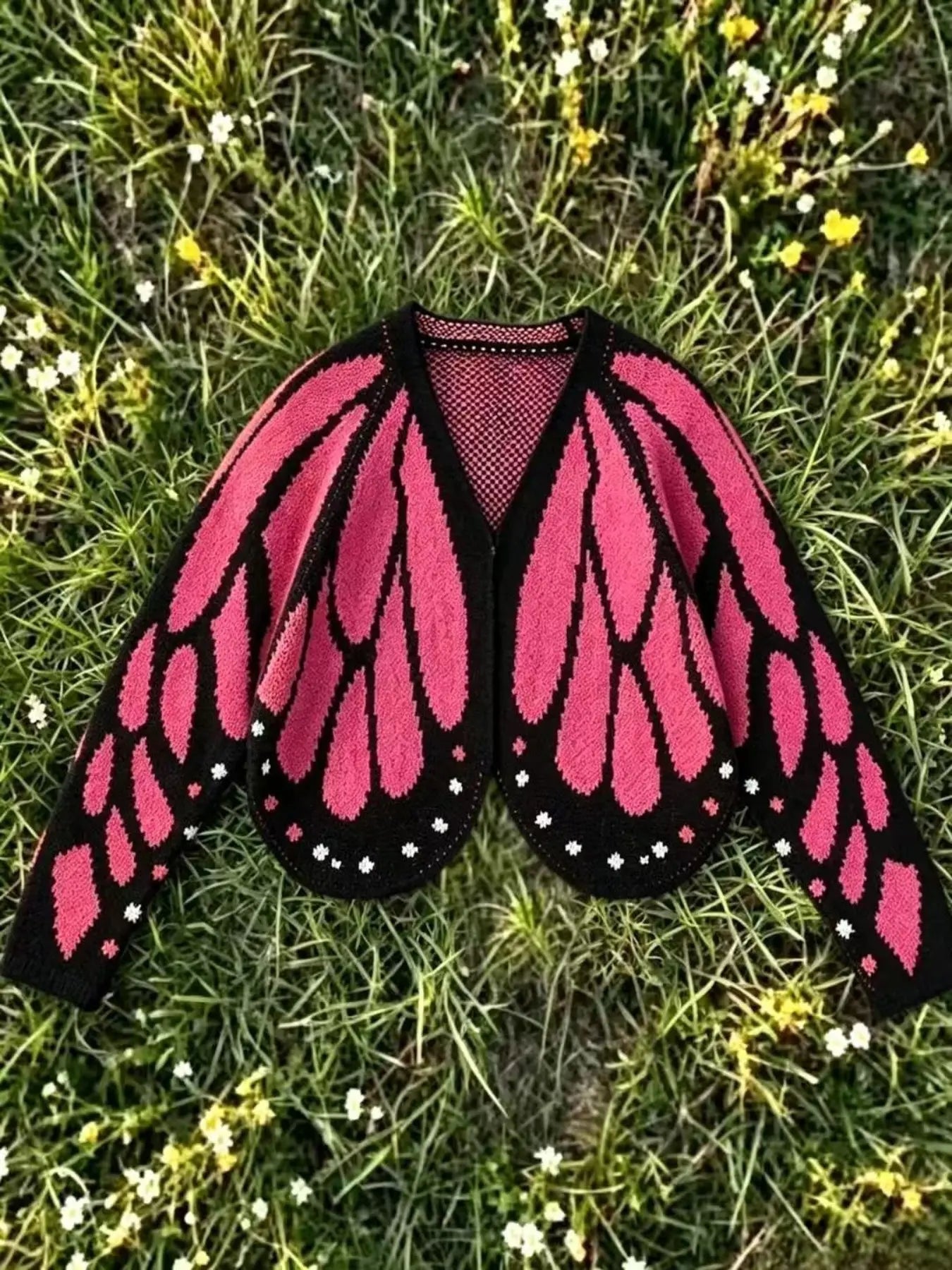 Women's Butterfly Wings Knit Cardigan, Loose Fit