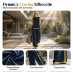 🔥Casual Sleeveless Colorblock Top & Wide-Leg Pants Set