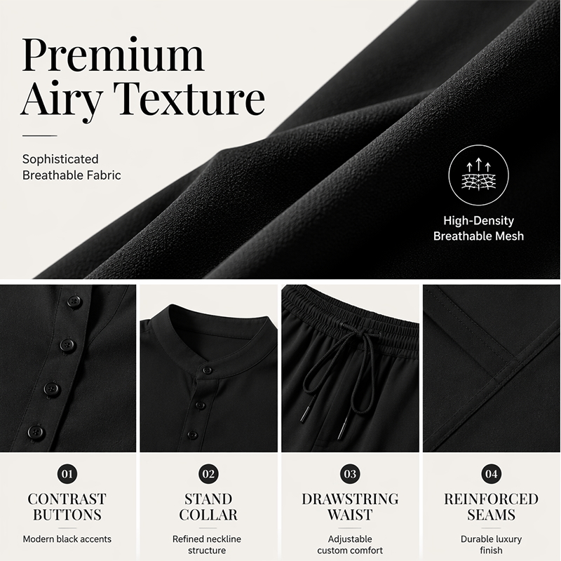 ⏳Time-Limited Special⏰Men's Minimalist Casual Shirt and Pants Set – Breathable Blend & Stylish Button Detail ☀️