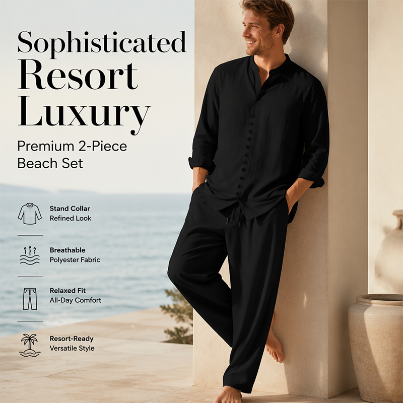 ⏳Time-Limited Special⏰Men's Minimalist Casual Shirt and Pants Set – Breathable Blend & Stylish Button Detail ☀️