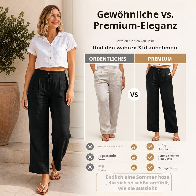 An absolute must-have 🔥👖 Lightweight trousers in a linen blend – featuring a fluid drape and a classic straight leg; ideal for work or the weekend.
