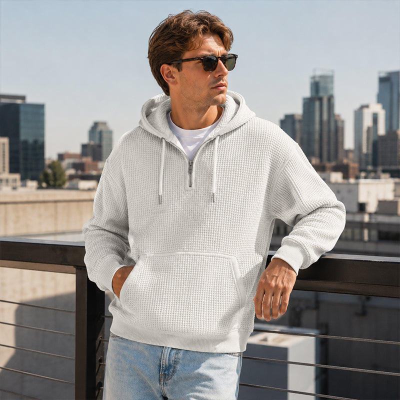🔥👕 50% OFF! Men's Zip-Neck Hoodie – Comfortable, Sporty, and Versatile