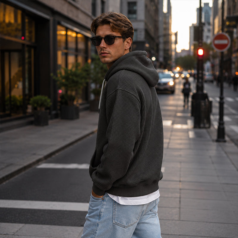 🔥👕 50% OFF! Men's Zip-Neck Hoodie – Comfortable, Sporty, and Versatile