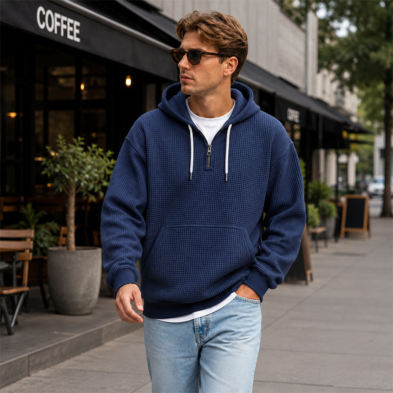 🔥👕 50% OFF! Men's Zip-Neck Hoodie – Comfortable, Sporty, and Versatile