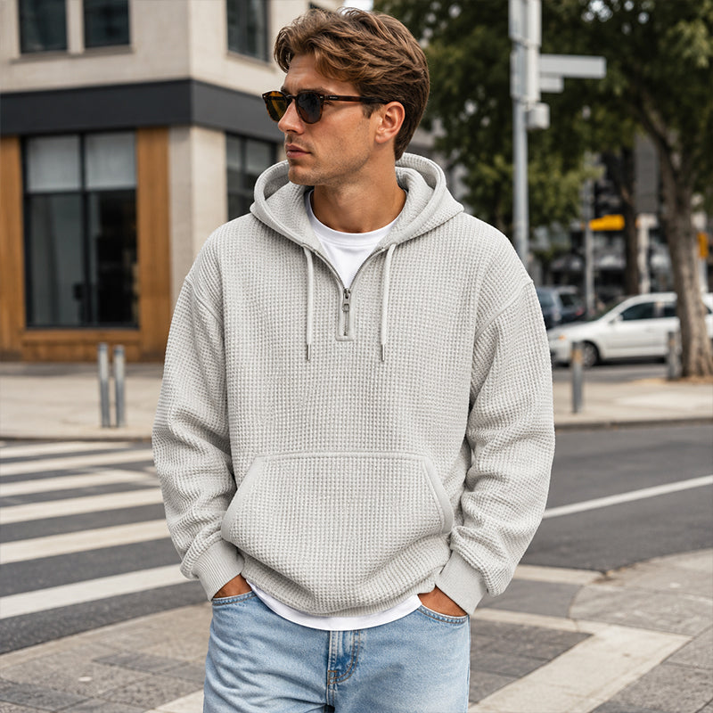 🔥👕 50% OFF! Men's Zip-Neck Hoodie – Comfortable, Sporty, and Versatile