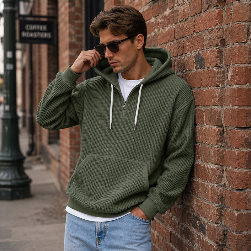 🔥👕 50% OFF! Men's Zip-Neck Hoodie – Comfortable, Sporty, and Versatile