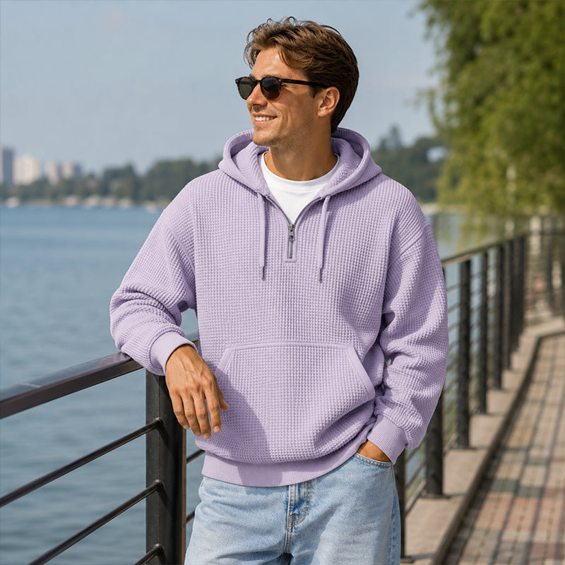 🔥👕 50% OFF! Men's Zip-Neck Hoodie – Comfortable, Sporty, and Versatile