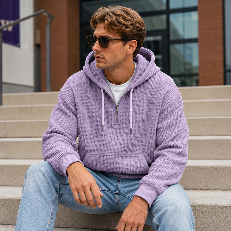 🔥👕 50% OFF! Men's Zip-Neck Hoodie – Comfortable, Sporty, and Versatile