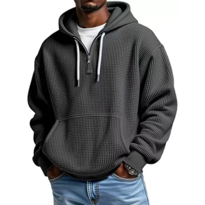 🔥👕 50% OFF! Men's Zip-Neck Hoodie – Comfortable, Sporty, and Versatile