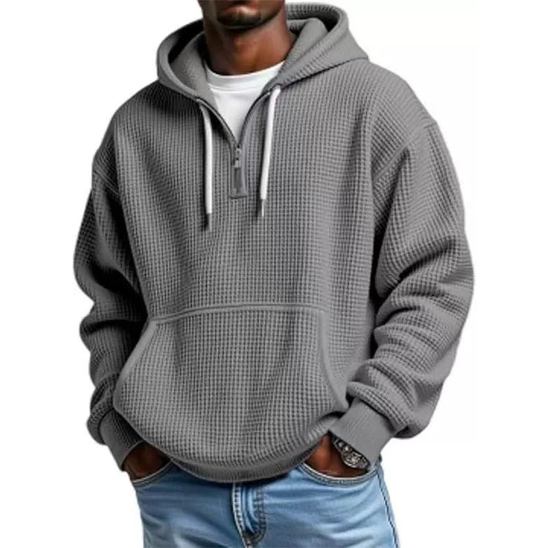 🔥👕 50% OFF! Men's Zip-Neck Hoodie – Comfortable, Sporty, and Versatile