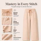 🍂 Women's  Striped Wide-Leg Pants – Effortless Autumn Style & Everyday Comfort