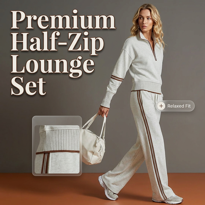 🔥👚 50% OFF! Women's Half-Zip Sweatshirt Set – Soft, Stylish, and Comfortable