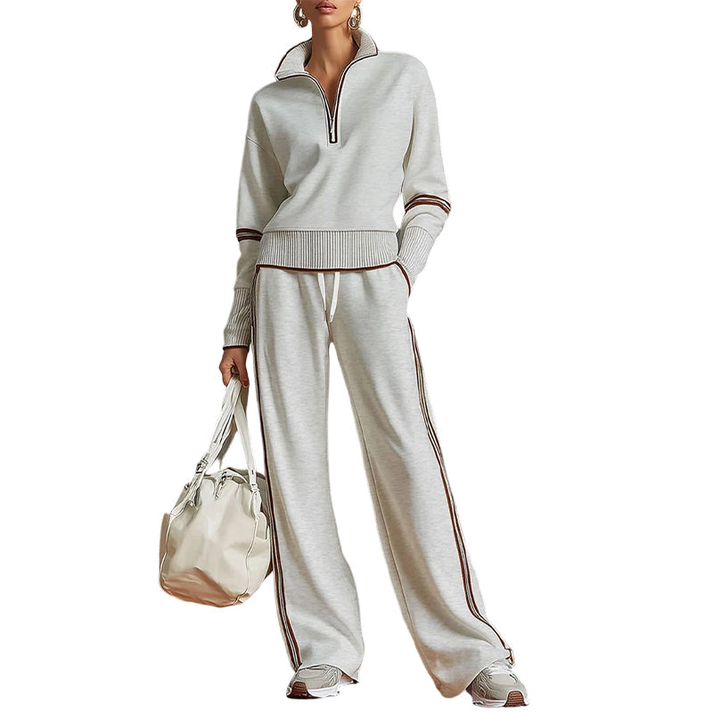 🔥👚 50% OFF! Women's Half-Zip Sweatshirt Set – Soft, Stylish, and Comfortable